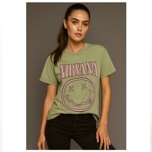 Nirvana Shirt M Smiley Face Green